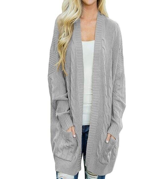 Womens Sweater Open Front Knit Texture Long Cardigan Sweater Coat