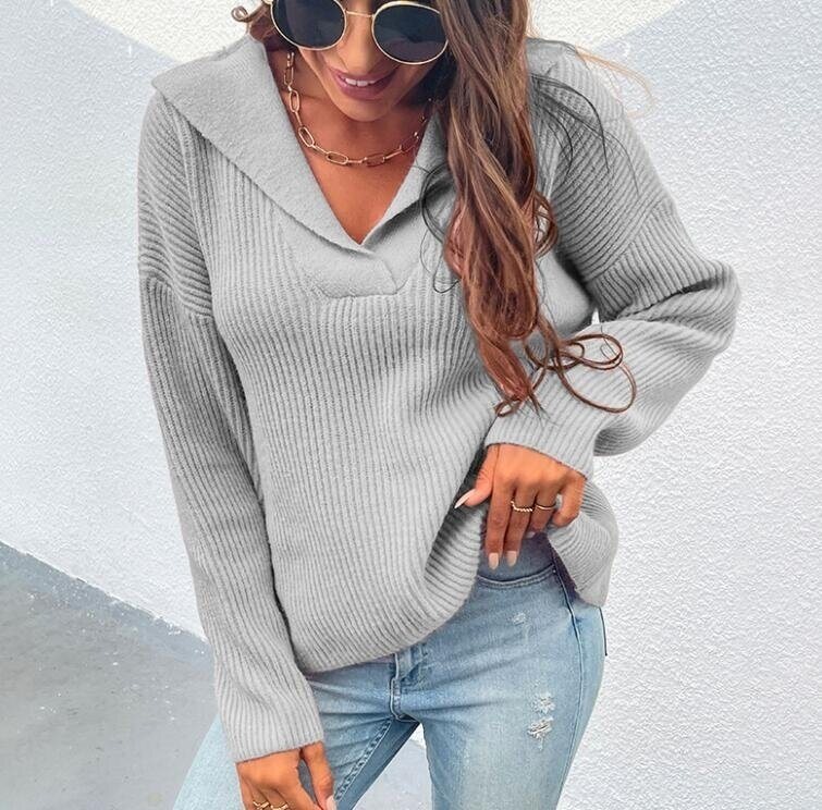 Lapel Knitwear Long Sleeve Soft Sweater