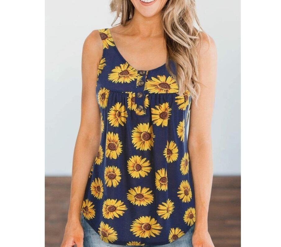 Floral Print Sleeveless Cami Tank Tops