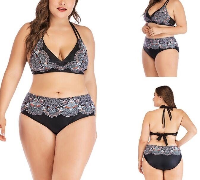 Women's Floral Printed Bikini Push up Two Piece Bikini Swimsuit Underwire