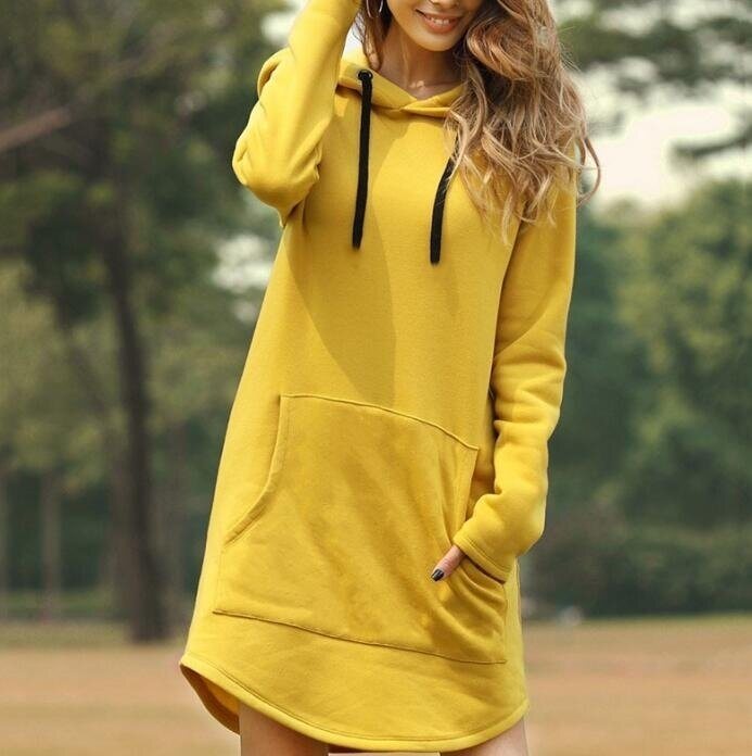 Women's Casual Hoodie Dress with Kangaroo Pocket