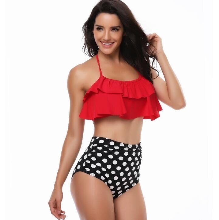 High Waisted Bikini Halter Neck Two Piece Swimsuit