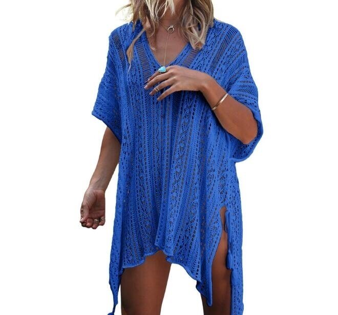 Hollow Out Swimwear Swimsuit Cover UP Knitted Beach Dresses