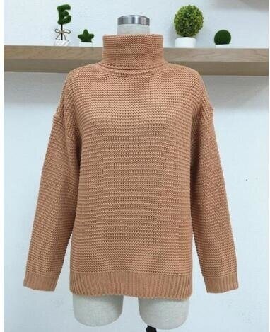 Womens Sweater Vintage Twist Knit Long Sleeve Roll Neck Jumper Sweater Pullover