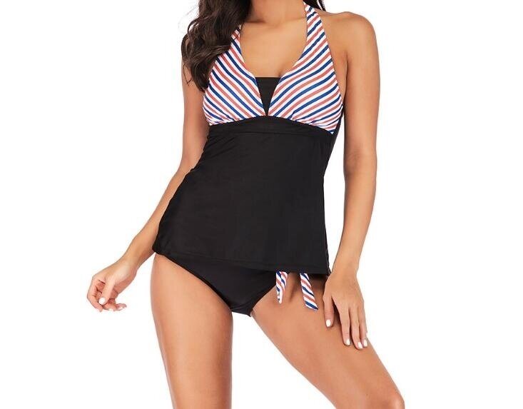 Womens Tankini Printed Strappy Racerback Tankini Swim Top S - XXXL