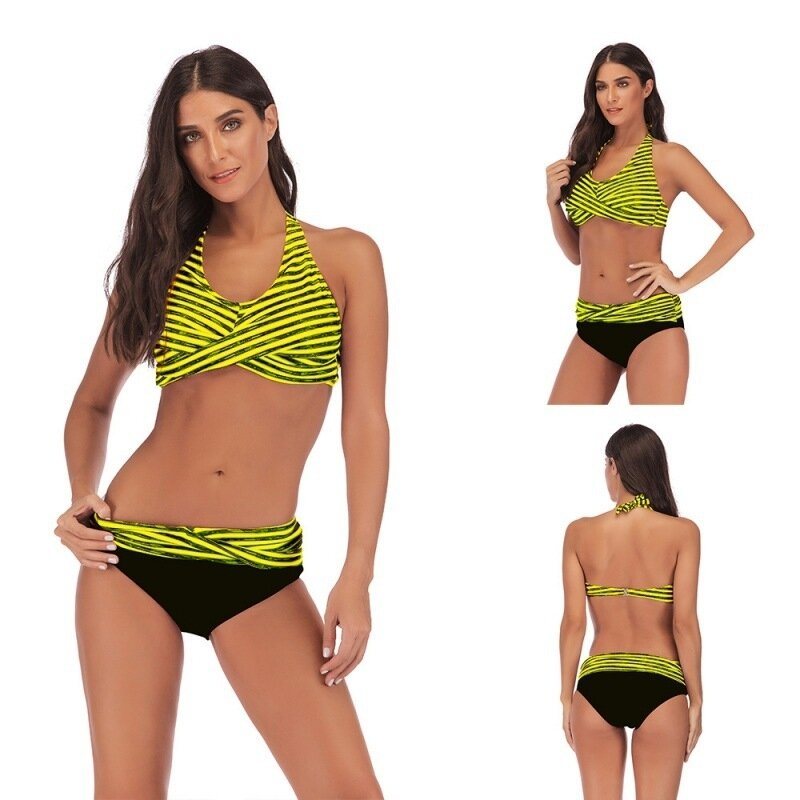 Women Classic Scallop Bikini Swimwear Two Piece Bathing Suit