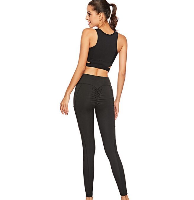 Womens Leggings High Waist Side Pockets Yoga Leggings Workout Tights