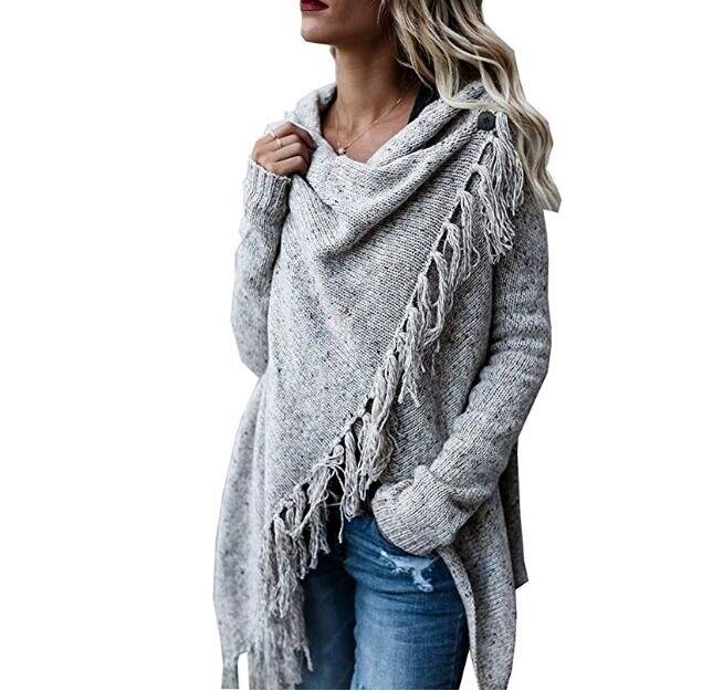 Tassels Irregular Loose Sweater Cardigan