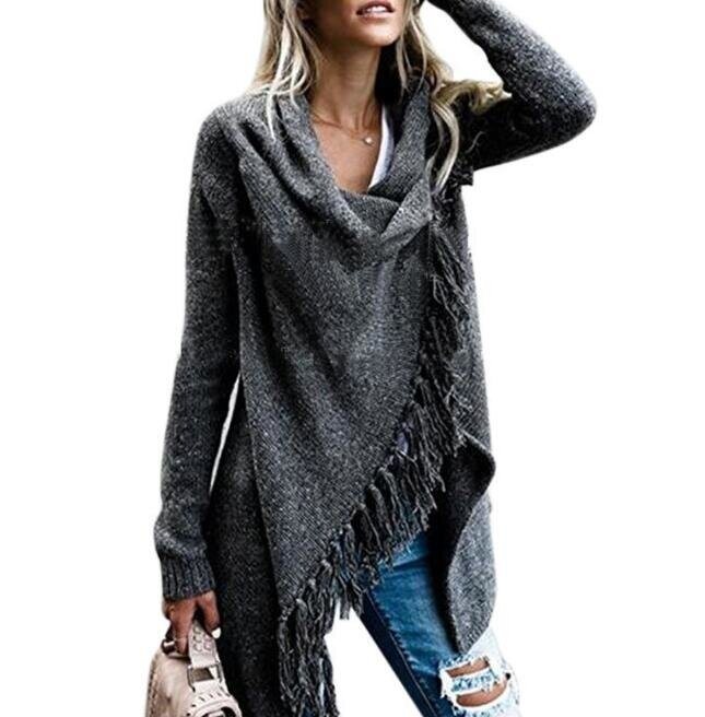 Tassels Irregular Loose Sweater Cardigan