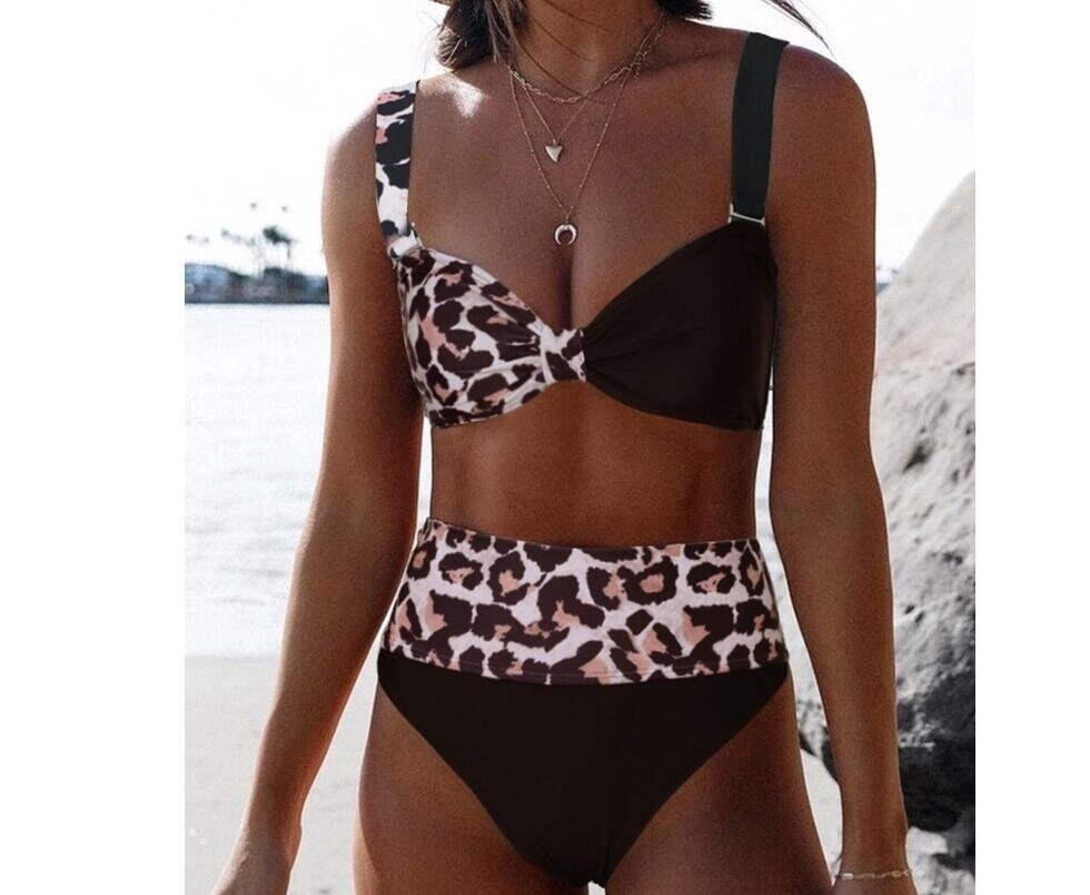 Leopard Bikini High Waisted Swimsuit Bathing Suits