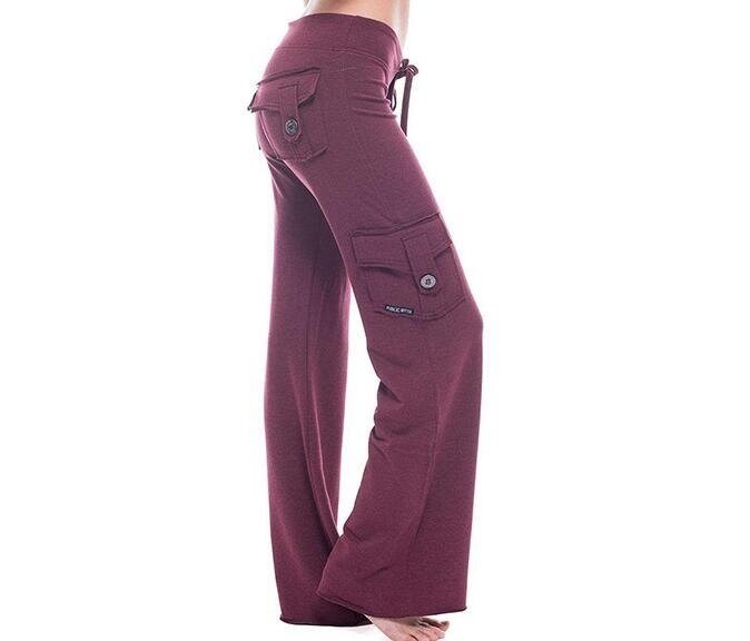 Women Pants Wide Leg Pants-High Waisted Drawstring Casual Loose Yoga Lounge Palazzo Pants