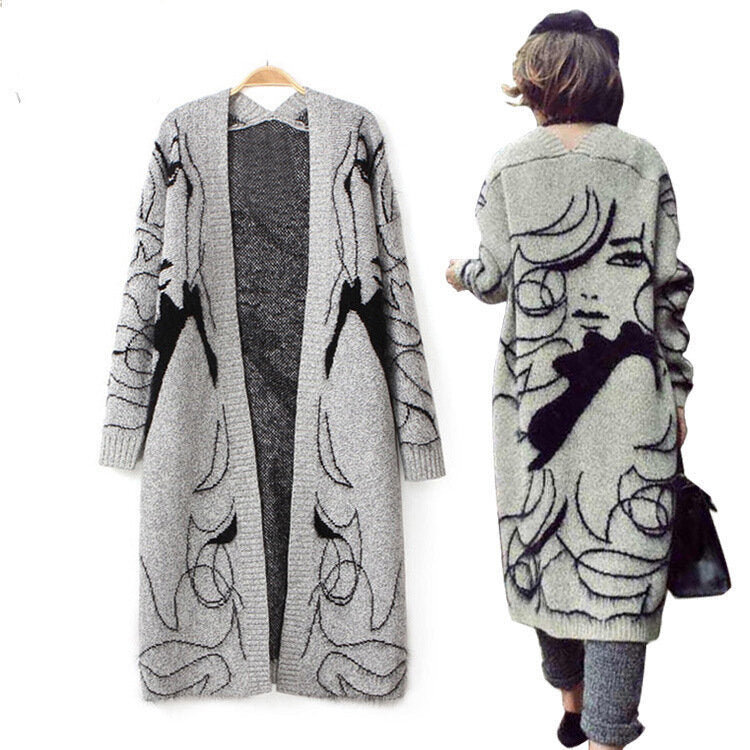 Women Sweater Cardigan Comfy Long Sleeve Open Front Maxi Cardigan Longline Duster Coat with Pockets