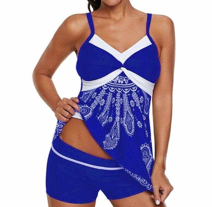 Floral Tummy Control Retro Printed Tankini