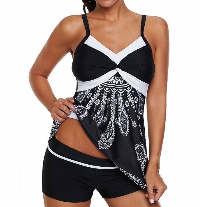 Floral Tummy Control Retro Printed Tankini