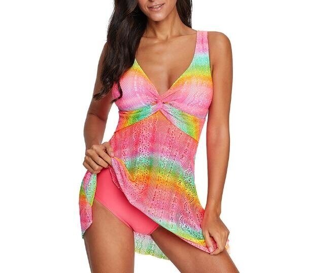 V Neck One Piece Swimsuit Tummy Control Swimwear Cross Back Bathing Suits