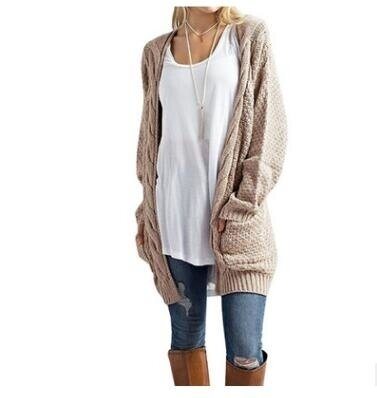 Womens Sweater Cardigans Boho Long Sleeve Open Front Chunky Warm Cardigans Pointelle Pullover Sweater Blouses