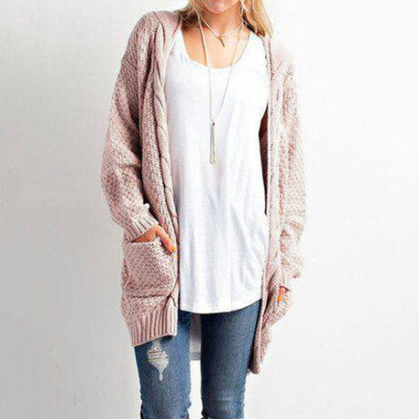 Womens Sweater Cardigans Boho Long Sleeve Open Front Chunky Warm Cardigans Pointelle Pullover Sweater Blouses