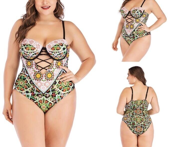 Womens One Piece Swimsuits Plus Size Bathing Suits Bandeau Swimwear