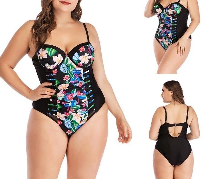 Womens One Piece Swimsuits Plus Size Bathing Suits Bandeau Swimwear