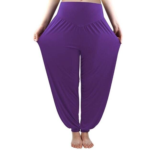 Women's Soft Modal Yoga Pants Long Baggy Sports Workout Dancing Trousers