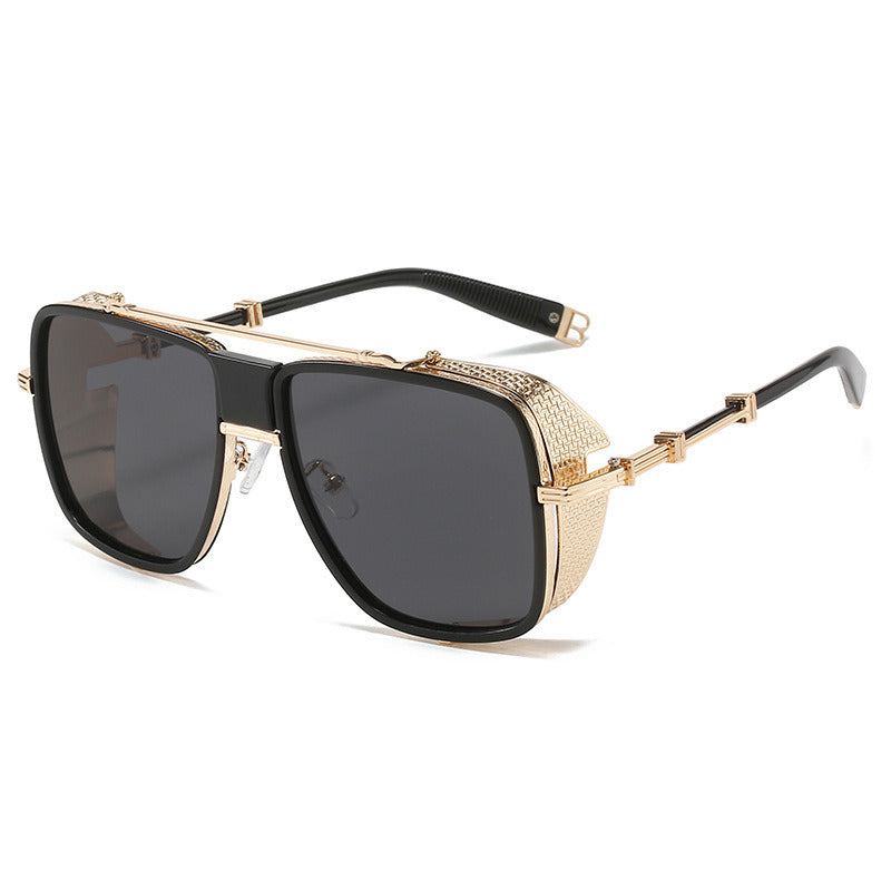 Women Sunglasses Fashion Square Sunglass Alloy Steam Punk Sun Glasses Retro Double Bridge UV400 Gradients Shades Eyewear