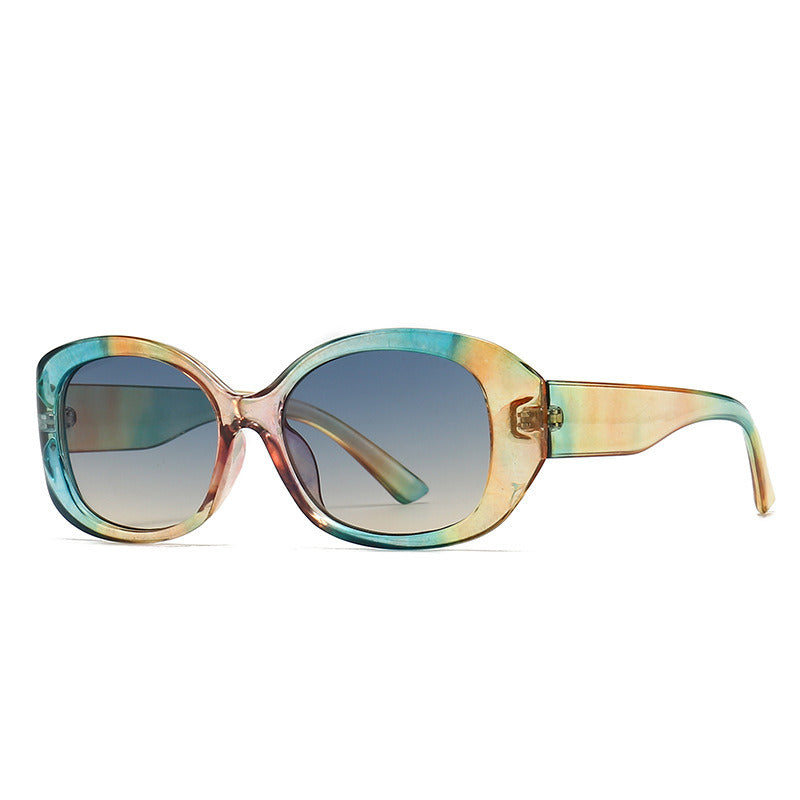 Oval Sunglasses Fashion Women Sunglass Colorful Blue Leopard Frame Sun Glasses Retro Luxury Designer UV400 Brown Shades Eyewear