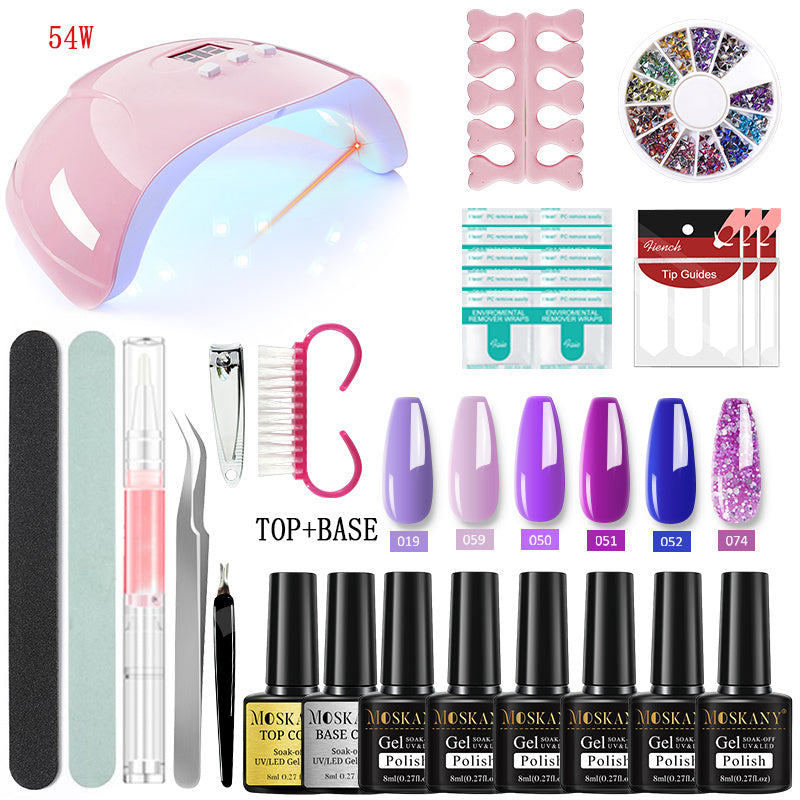 MOSKANY Professional Nail Set Nail Gel Kit With 120W/54W UV Nail Lamp And Nail Drill For All Drying Gel Nail Polish Manicure Set