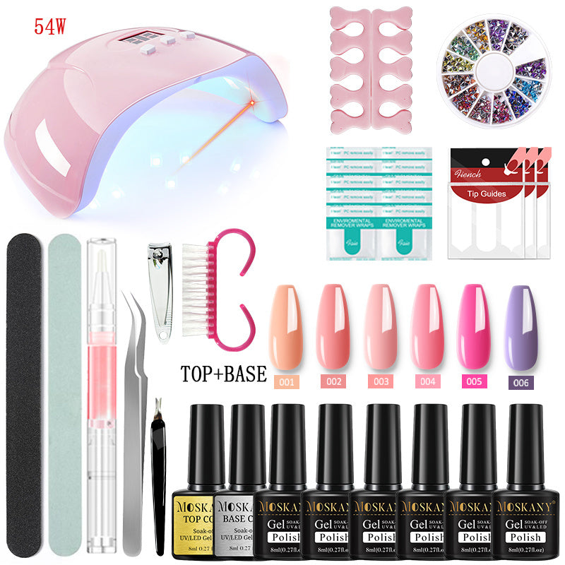 MOSKANY Professional Nail Set Nail Gel Kit With 120W/54W UV Nail Lamp And Nail Drill For All Drying Gel Nail Polish Manicure Set