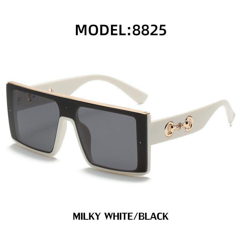 Fashion Women Square Sunglasses Shades UV400 Vintage One Piece Eyewear Men Leoaprd Gradient Lens Driving Sun Glasses