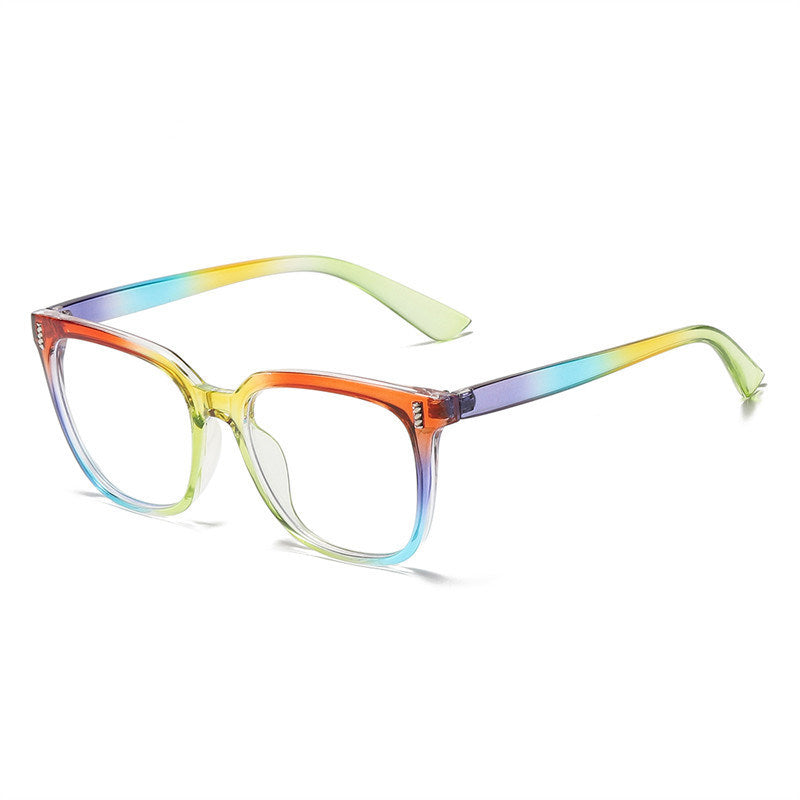 Fashion Square Myopia Glasses Frame Women Men Clear Lens Glasses Rainbow Color Optical Spectacle Goggles Female Eyeglass