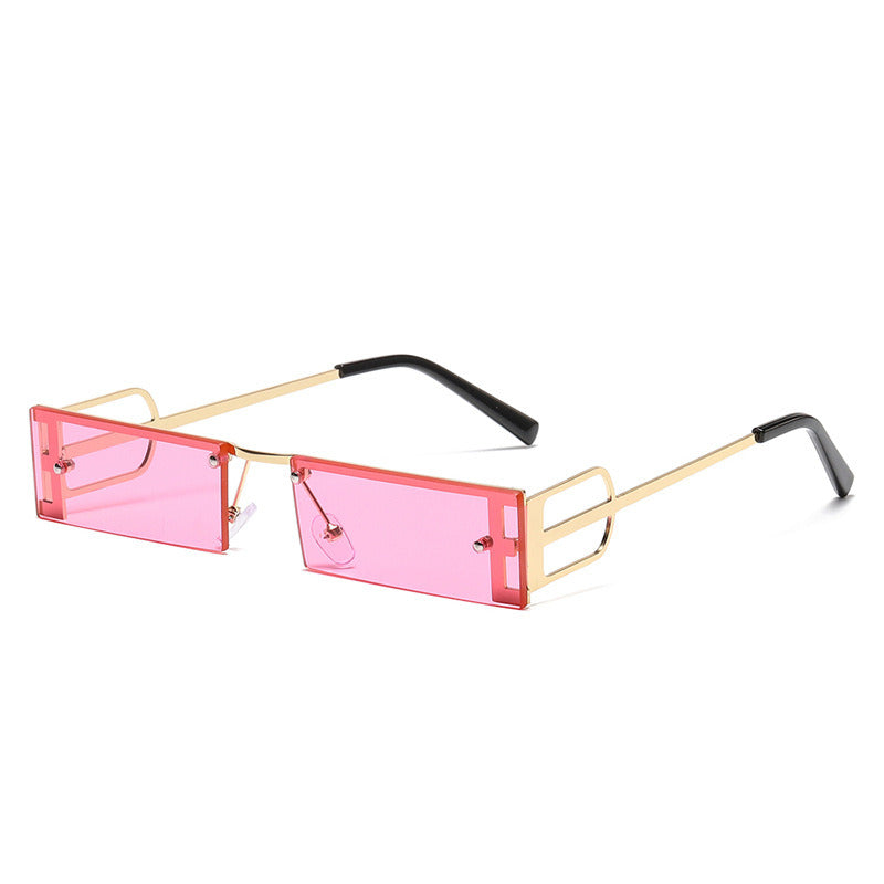 Rectangle Sunglasses Fashion Women Sunglass Mental Hollow Out Small Frame Sun Glasses Retro UV400 Ocean Lens Shades Eyewear