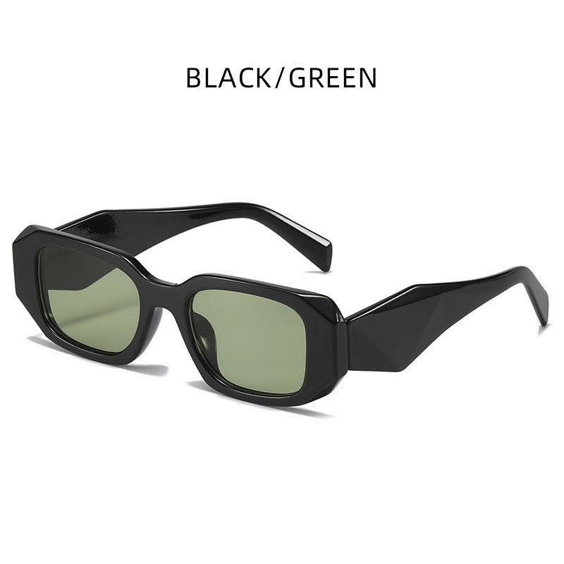 Women Sunglasses Fashion Rectangle Sunglass Rainbow Frame Sun Glasses Retro UV400 Gradients Blue Yellow Shade INS Style Eyewear