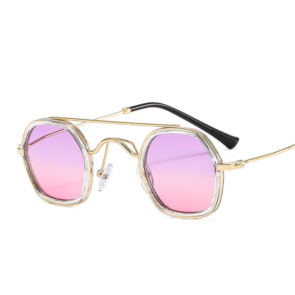 Women Sunglasses Fashion Square Sunglass Mosaic Star Diamond Decoration Sun Glasses Retro UV400 Gradients Gray Shades Eyewear