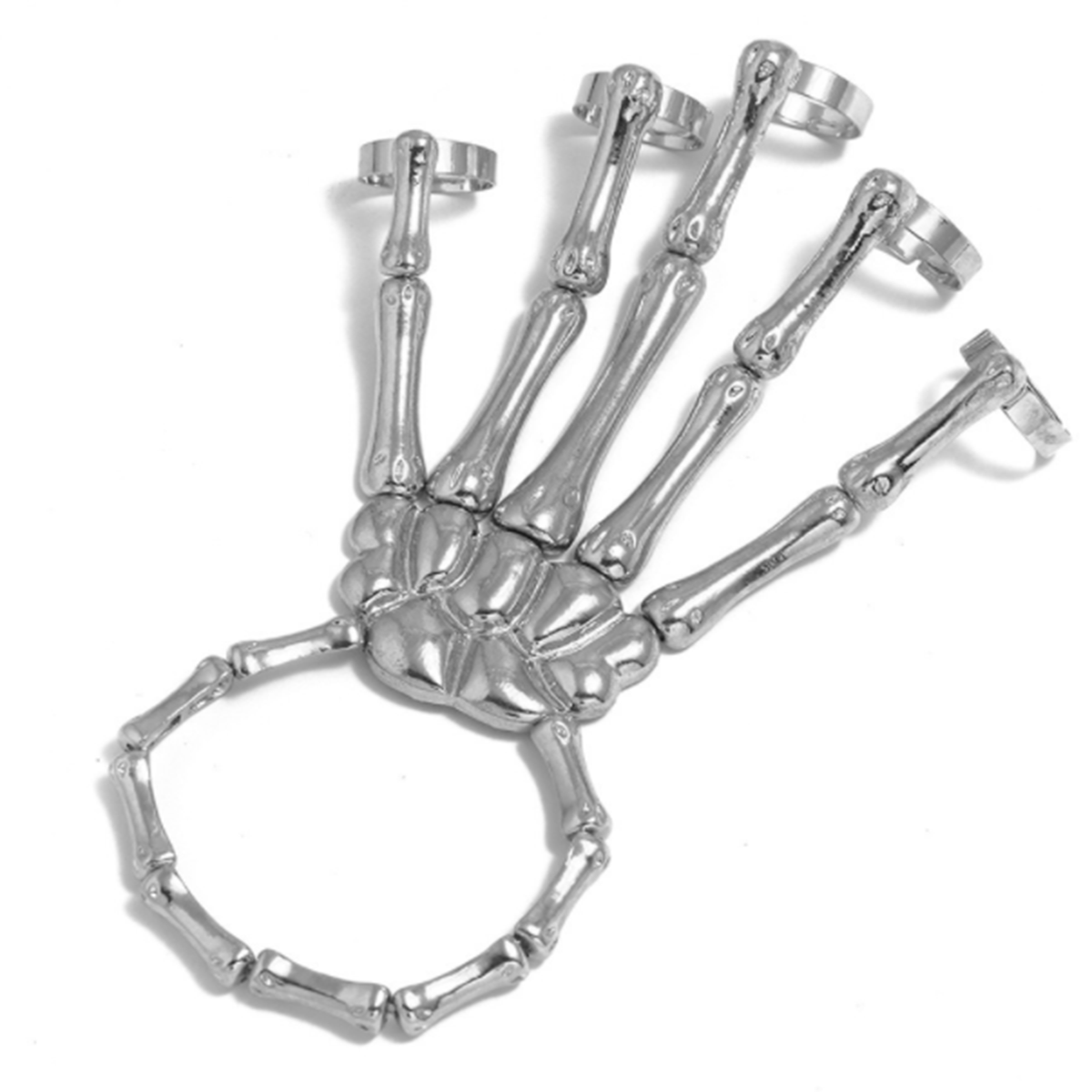 Punk Wristband Skull Fingers Metal Skeleton Hand Bracelet