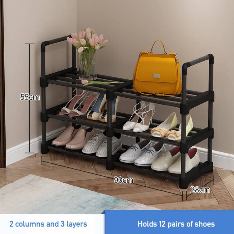 Shoe Rack Organizer 2 Columns 2-7 Tiers, Stackable and Durable Shoe Shelf