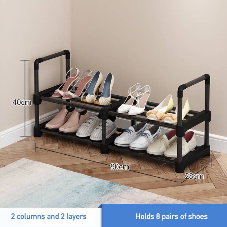 Shoe Rack Organizer 2 Columns 2-7 Tiers, Stackable and Durable Shoe Shelf