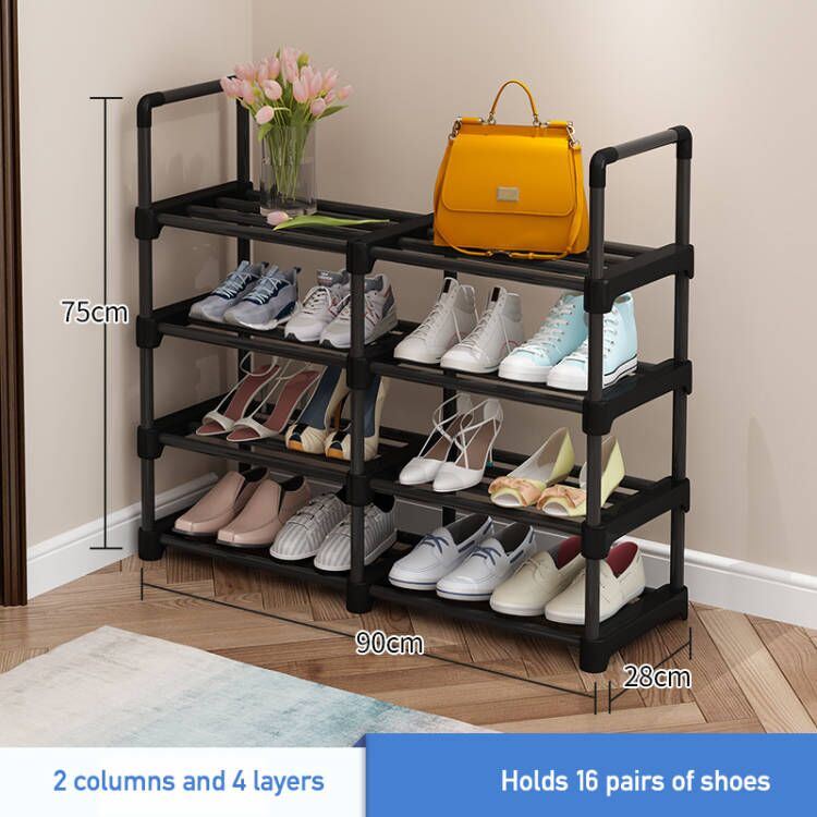 Shoe Rack Organizer 2 Columns 2-7 Tiers, Stackable and Durable Shoe Shelf