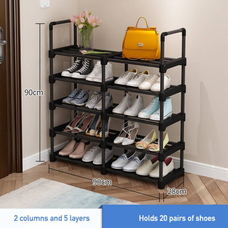 Shoe Rack Organizer 2 Columns 2-7 Tiers, Stackable and Durable Shoe Shelf