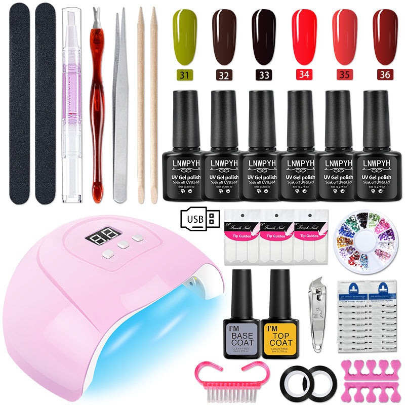 Manicure Set Poly Nail Gel Kit Professional Nail Set With Nail Lamp Acrylic Extension Gel Nail Polish All For Nail Gel Tools Kit