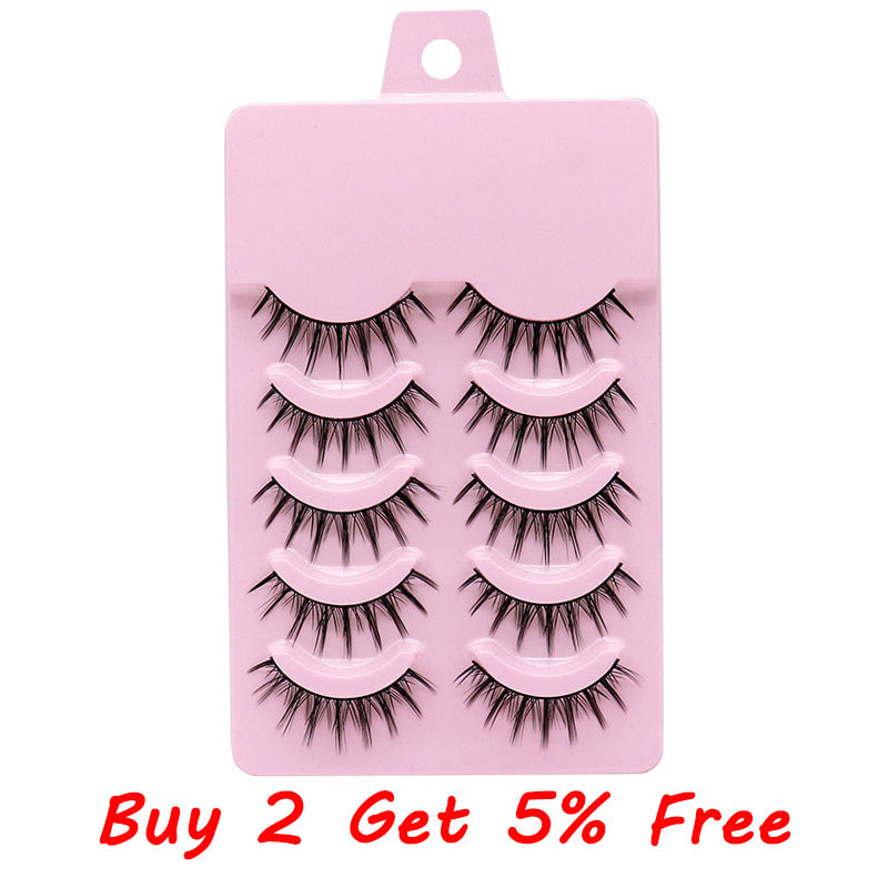 5Pairs Soft Fake Eyelashes Handmade Thick Wispy 3D Faux Mink Eyelash Natural Long Lashes Winged Lash Wholesale Eyelash Extension