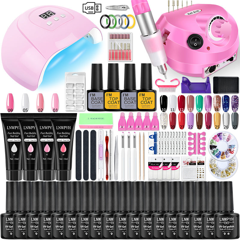 LNWPYH Nail Set UV LED Lamp Dryer With 18/12 pcs Nail Gel Polish Kit Soak Off Manicure Tools Set electric Nail drill Nail Tools