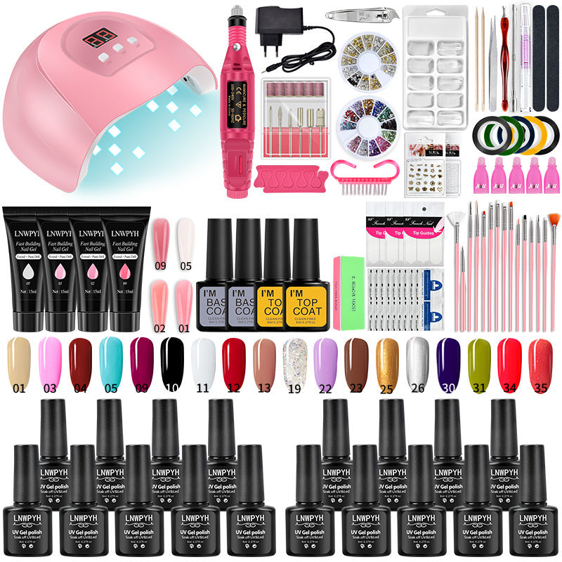 LNWPYH Nail Set UV LED Lamp Dryer With 18/12 pcs Nail Gel Polish Kit Soak Off Manicure Tools Set electric Nail drill Nail Tools