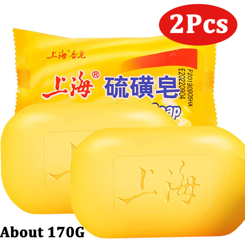 85/170G Shanghai Sulfur Soap For Skin Oil Control Facial Cleansing Eczema Pimple Mite Acne Remover Bath Healthy Clean Skin Care