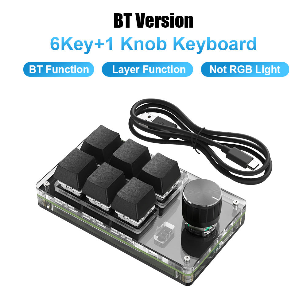 Programming Macro Custom Knob Keyboard RGB 3 Key Copy Paste Mini Button Photoshop Gaming Keypad Mechanical Hotswap Macropad