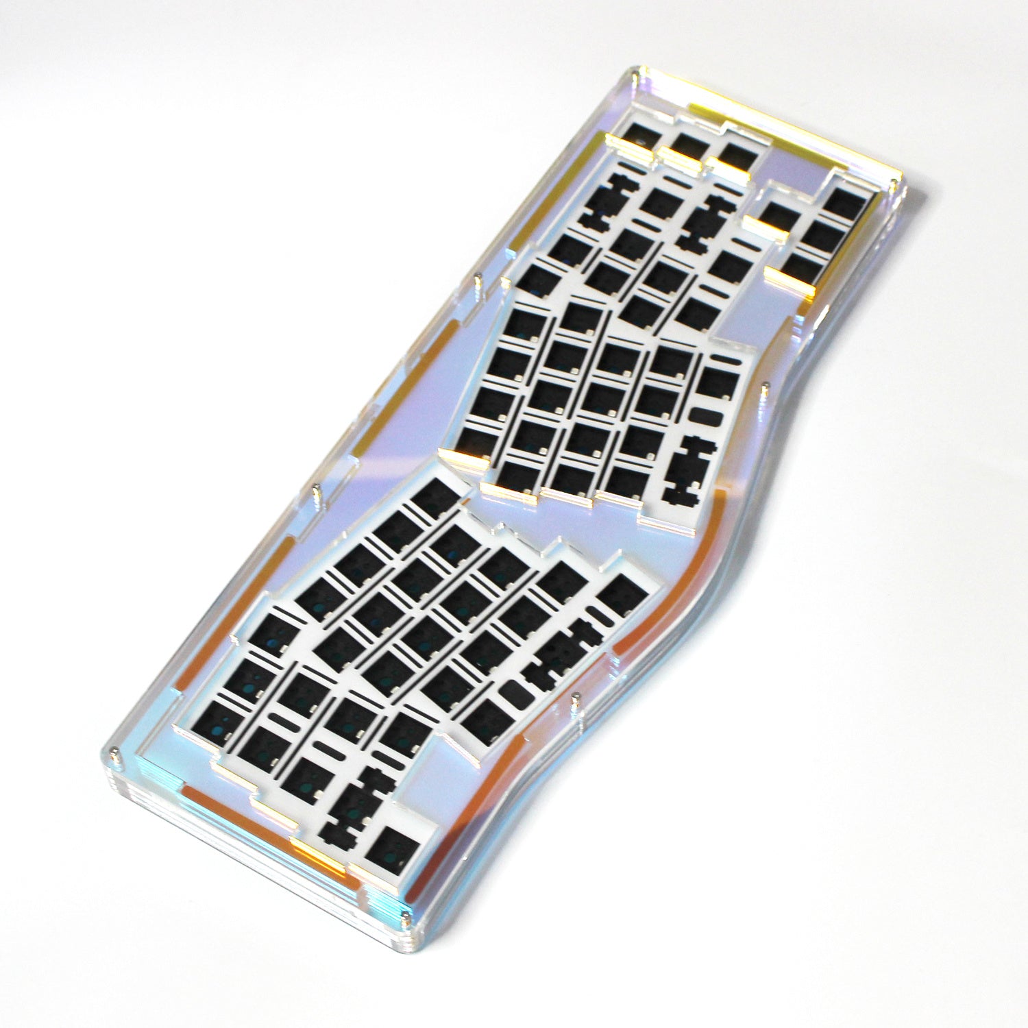 FancyAlice66 Customized Mechanical Keyboard Kit Alice Layout Support QMK VIA Gasket Mount Hot Swap RGB Wired Acrylic Stacked