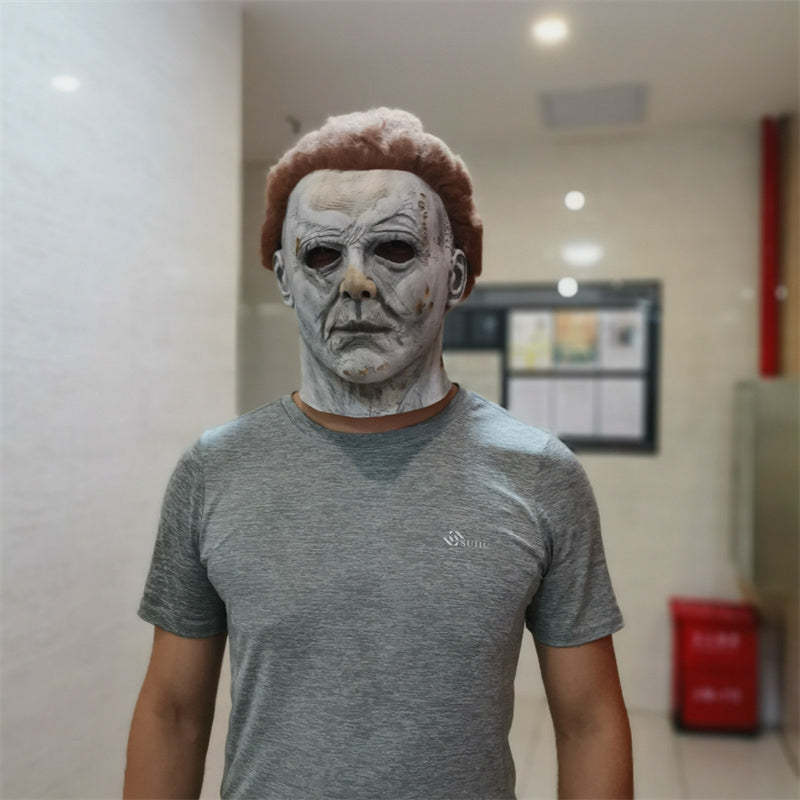 2022 Michael Myers Masks Halloween Horror Cosplay Costume Latex Props Latex Horror Scary Masks for Adult Cosplay Costume Grey
