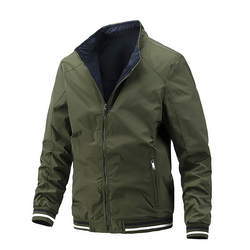 High Quality Men Reversible Jackets Casual Sport Cloth Vintage Fashion Trend Lapel Camoufla Coat Pockets Spring Autumn 2022 New