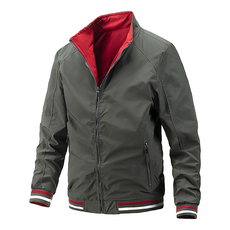 High Quality Men Reversible Jackets Casual Sport Cloth Vintage Fashion Trend Lapel Camoufla Coat Pockets Spring Autumn 2022 New