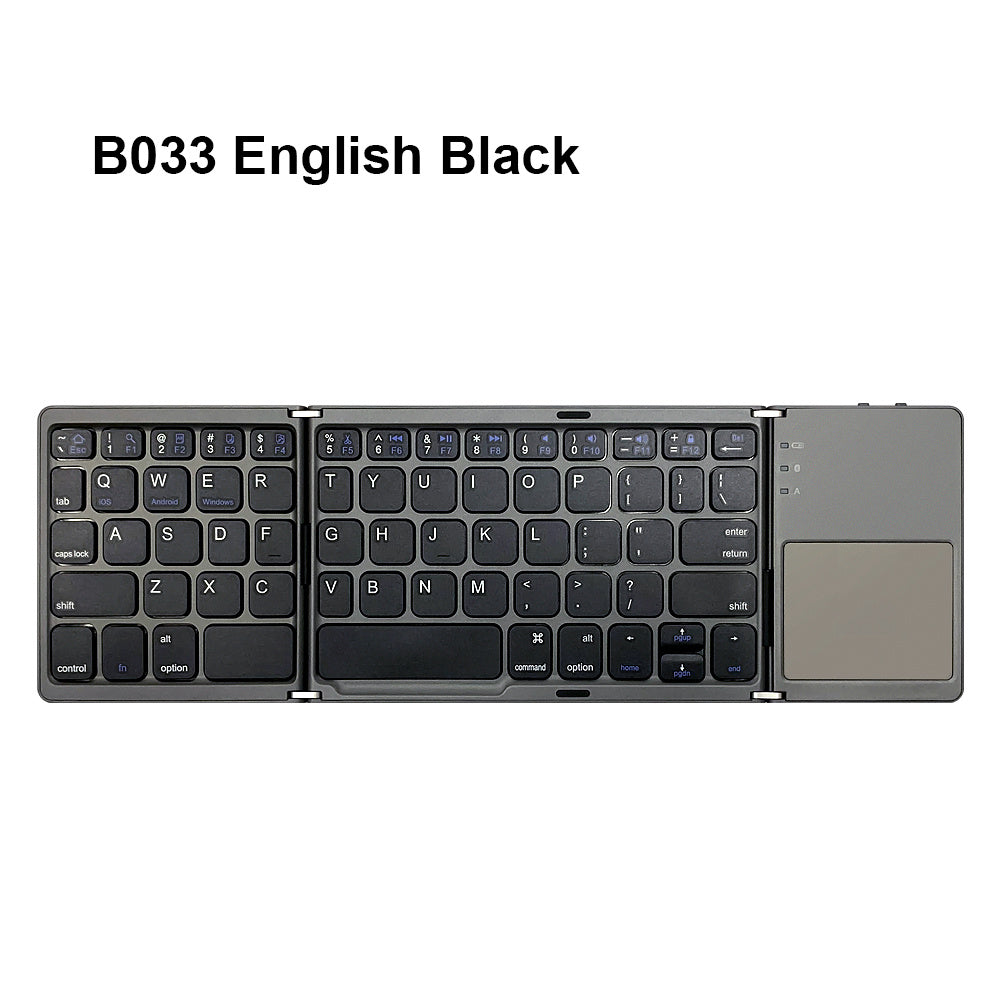 English B033 Mini Folding keyboard; Wireless Bluetooth Keyboard with Touchpad for Windows; Android; IOS