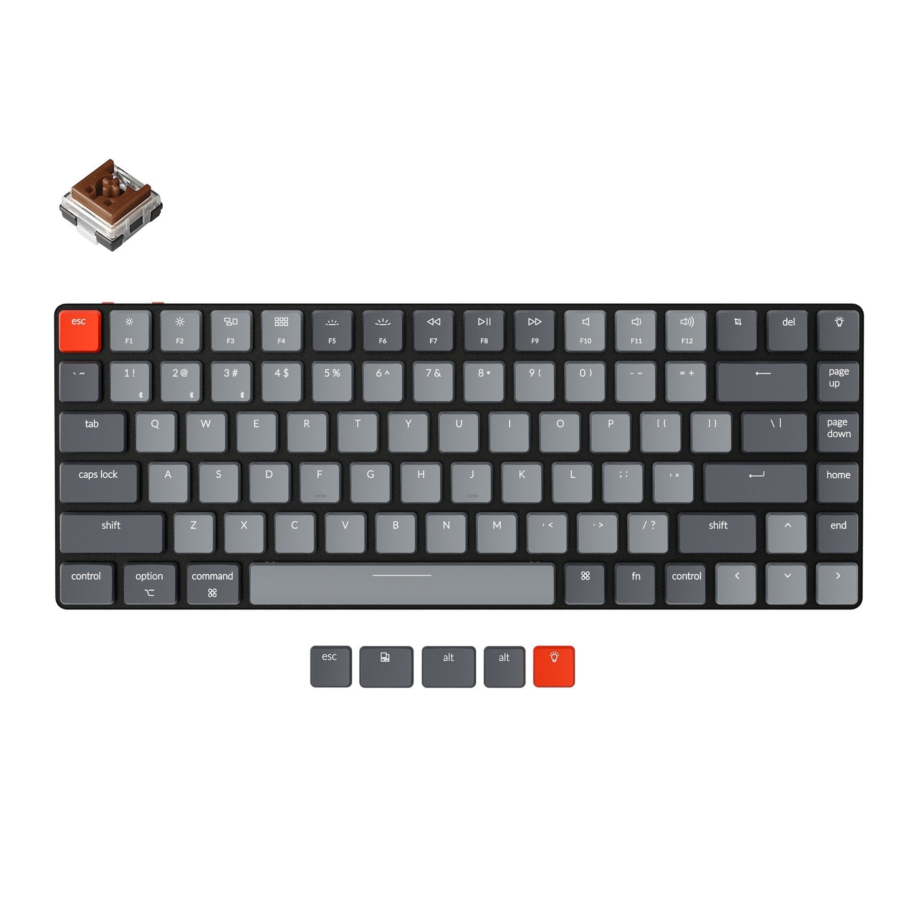 K3 D V2 Ultra-slim Wireless Mechanical Low Profile Keyboard Optical Hot-Swappable Switch White Backlit for Mac Windows